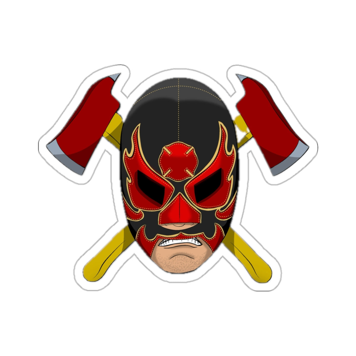 Fireman Stickers Luchador Wrestler Mask Firefighter theme Bombero vinyl decal